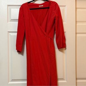 Nina Ricci Vibrant Red Long Sleeve Dress